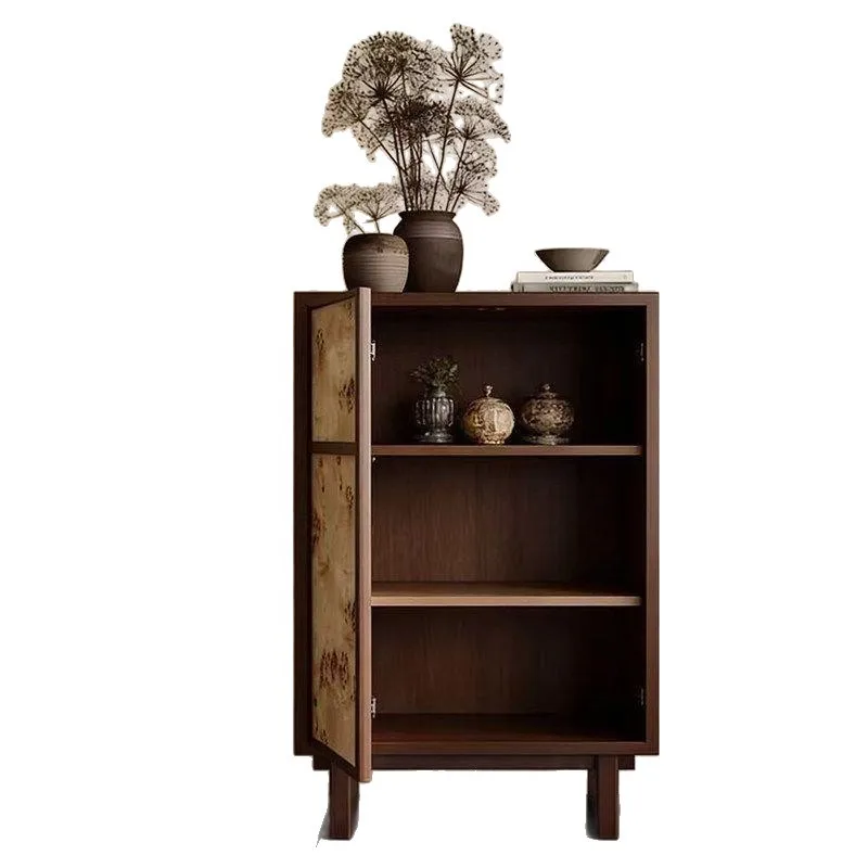 LTT antique tree tumor veneer chest cabinet household bedroom storage cabinet retro drawer cabinet