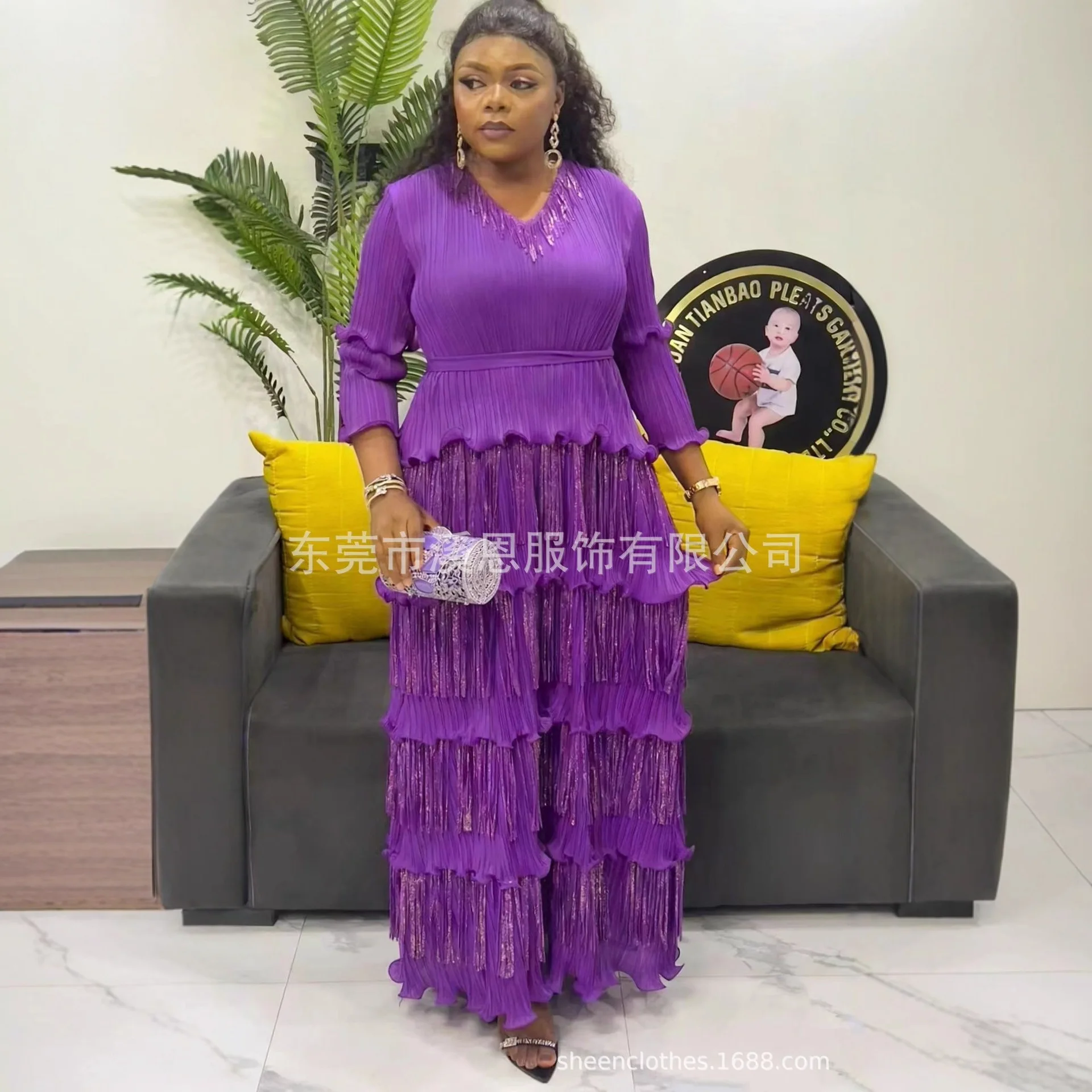 

Модное платье Miyake, однотонное платье со складками, женское повседневное платье трапециевидной формы с v-образным вырезом на шнуровке, лето 2025, новый прилив