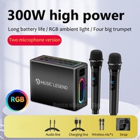 Good Quality New Professional K-song Sound 300W Party Wireless Soundbar High Power Big Speakers bluetooth with two microphones
