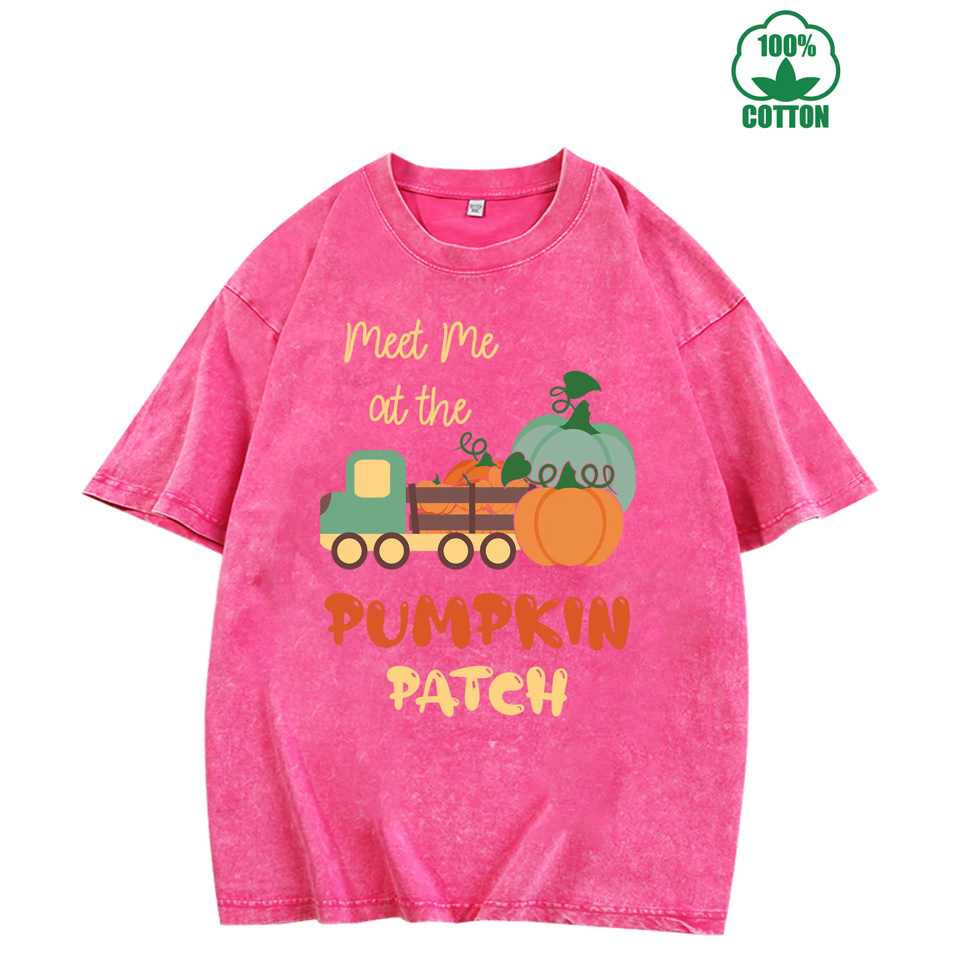 

Pumpkin Patch Vintage Washed T-Shirt 230g 100% Cotton Unisex Comfortable Oversized Streetwear