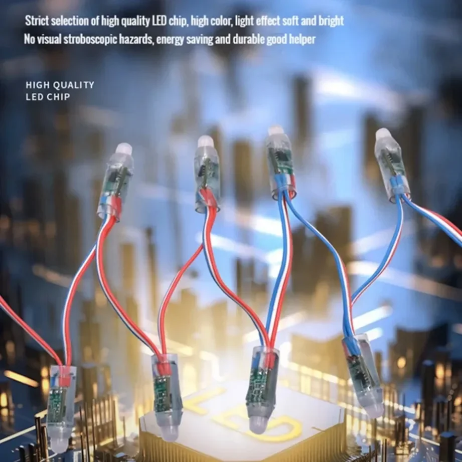 5V/12V WS2811 Full Color LED Pixels String Lights 6M Waterproof RGB Digital Addressable LED Module Light Advertising Decoration