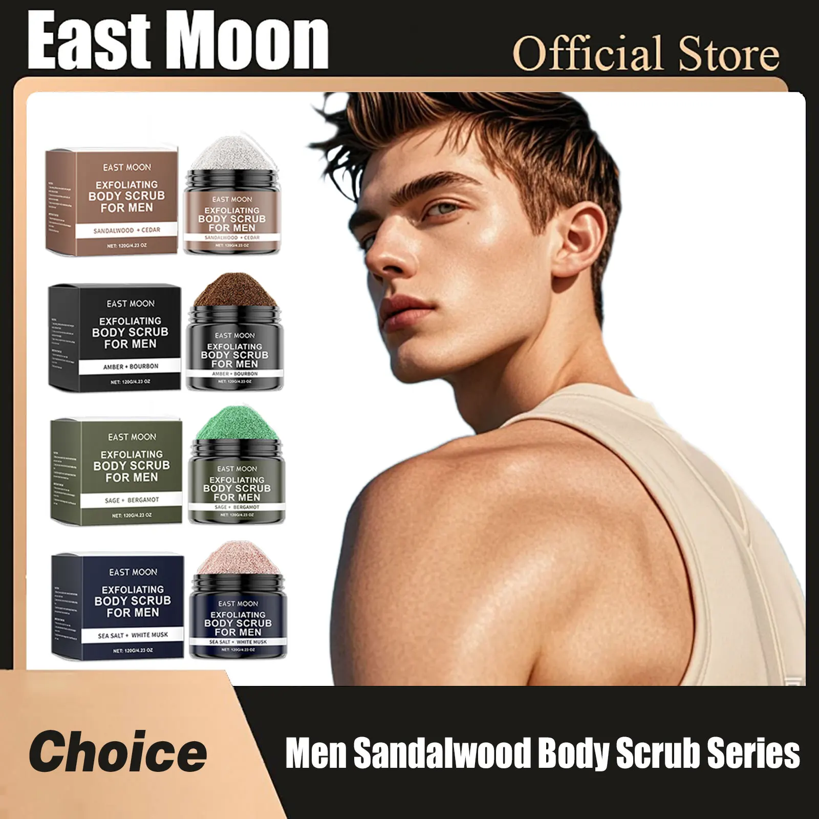 

Sandalwood Body Scrub Series Dead Skin Remover Deep Moisturize Exfoliate Improve Soften Lasting Fragrance Men Shower Scrub Cream