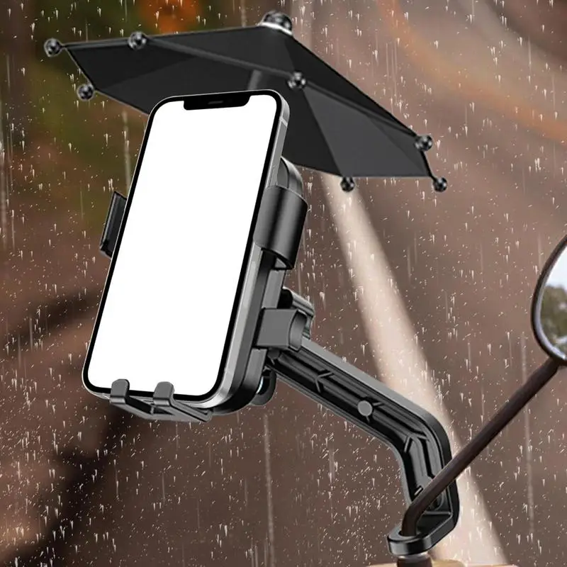 Motorcycle Mobile Phone Holder Handlebar Stand  for 4.7-7.2-inch  Phone Bracket Bicycle Outdoor Phone Clip sunshade Umbrella