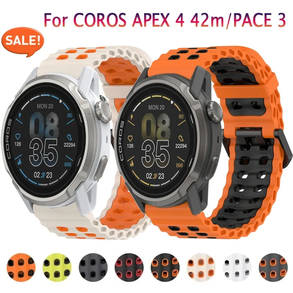 Силиконовый ремешок Ocean 22 мм для COROS APEX 4 42 мм/PACE 3 Suunto Vertical 2/Race 2, удобный браслет для часов CMF 3-2-1 Pro Band