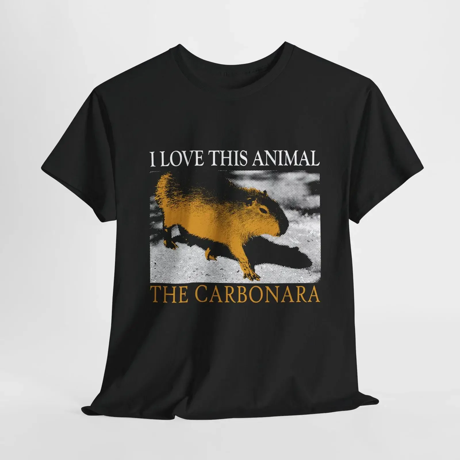 Camiseta The Carbonara Capybara, estilo vintage, lavada, para uso diario, streetwear, cómoda, suave, transpirable para hombre