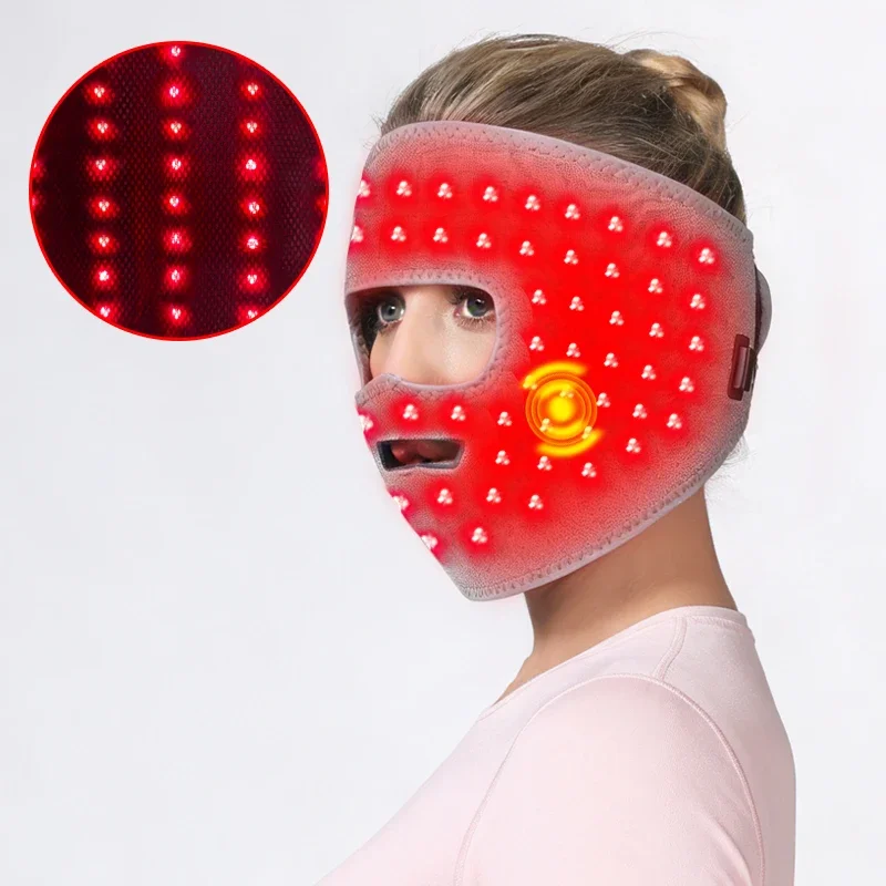 Red Light Face Mask Facial Heating Vibration 3 Gear Adjustment For Facial Care Muscle Relaxation Anti-fatigue Helpful for Sleep