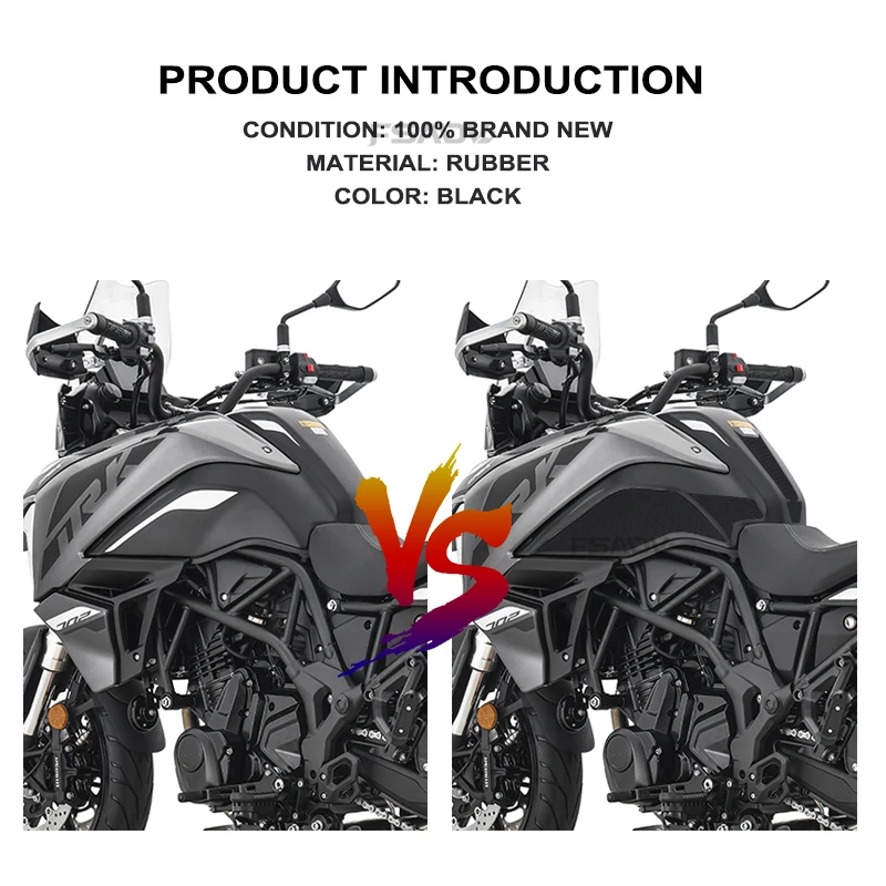 สําหรับ Benelli TRK702 TRK702X TRK 702X 702X อุปกรณ์เสริมรถจักรยานยนต์ลื่นด้านข้างการใช้ถังสติกเกอร์กันน้ํายางสติกเกอร์