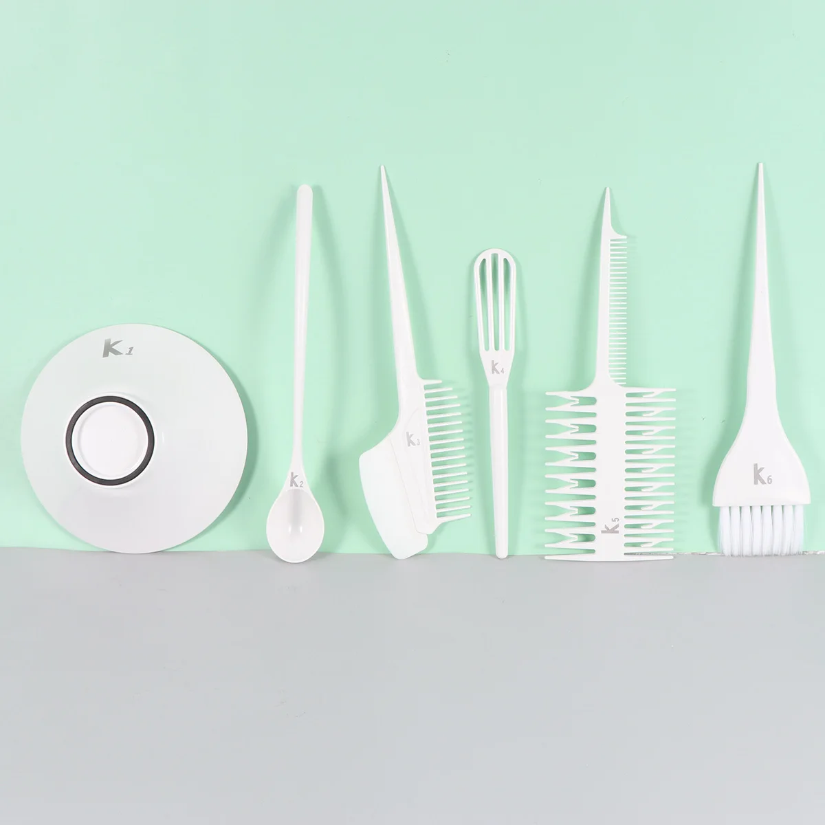 

Hair Dyeing Kit Brush Comb Bowl Stir Bar Scoop Fast Coloring Damage Resistant Professional Salon Home Use White Hair