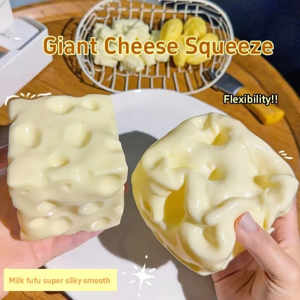 

Портативный супермягкий фиджет-антистресс в форме кубика сыра (6/7 см), реалистичный, не отскакивающий, желтый/розовый, из TPR, для декора дома