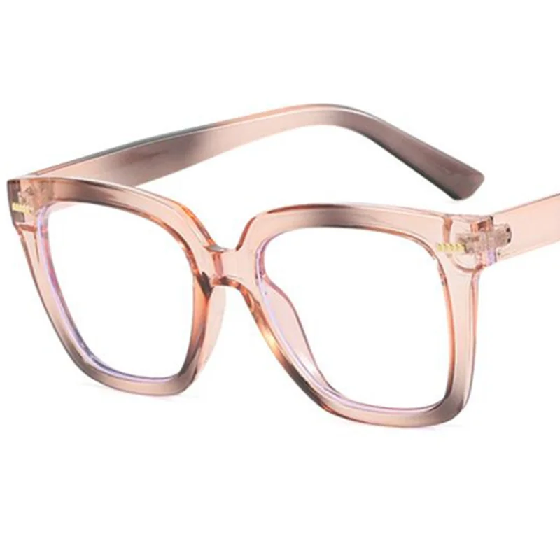 Lunettes optiques anti-lumière bleue unisexes, lunettes à la mode, verres dégradés, monture surdimensionnée, lunettes Google, Ricw N64.
