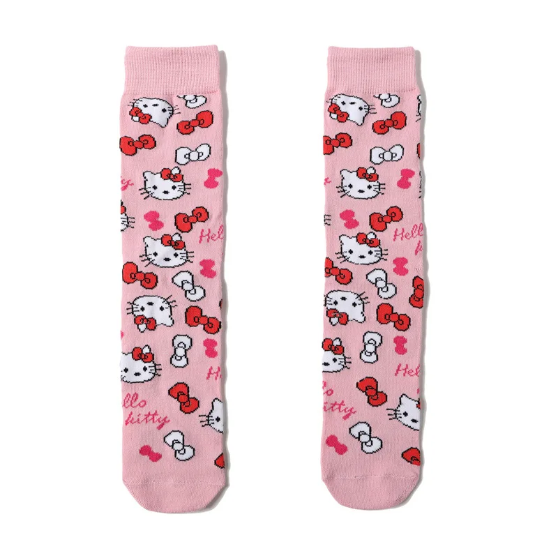 Anime Sanrio Hello Kitty New Fashion Casual Long Women Socks Cute Cartoon Cat Creative Cotton Socks Girls Gifts