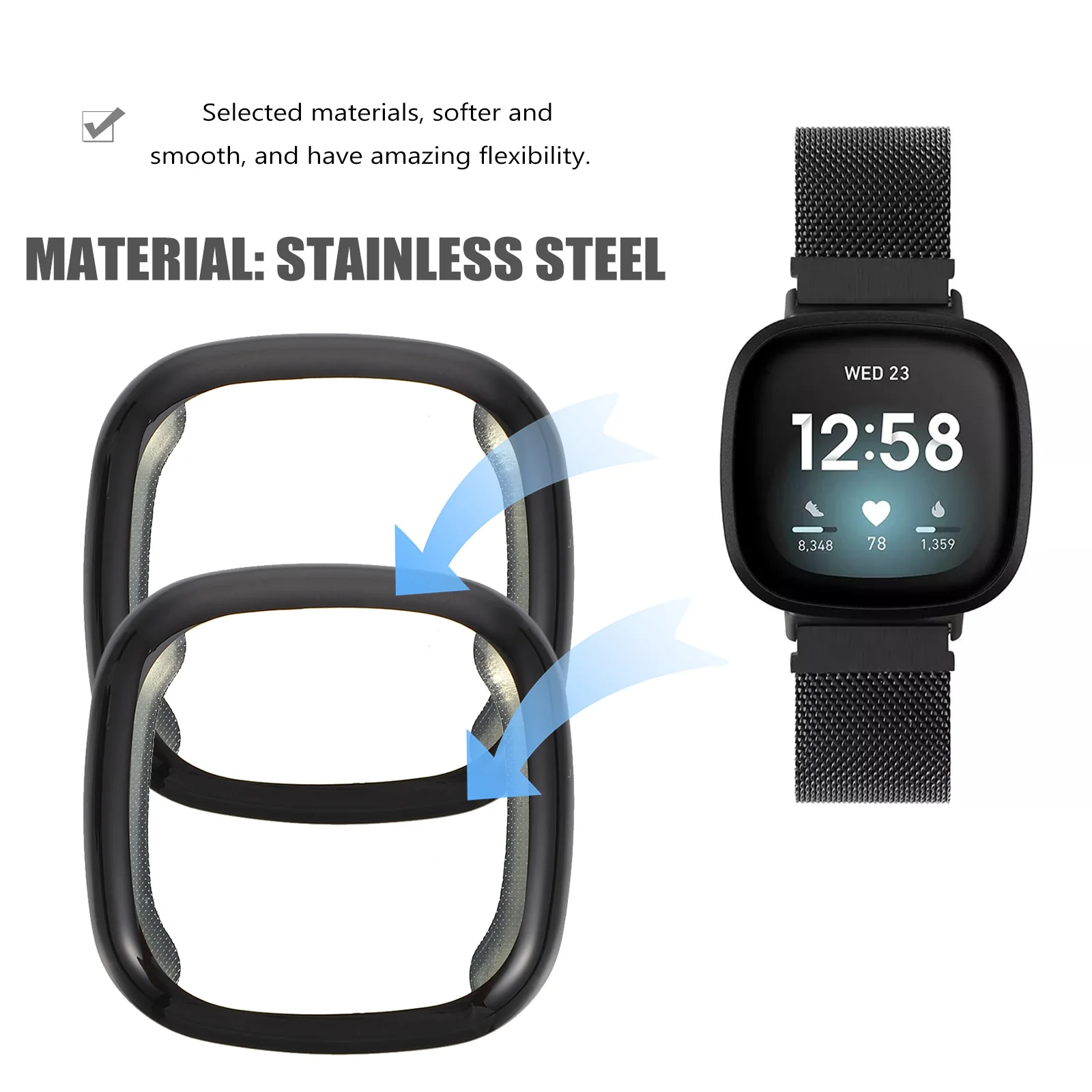 

4pcs TPU Watch Protection Shell Screen Protector Smartwatch Bumper Durable Anti Fingerprint Long Use Cellphone Dust Plug