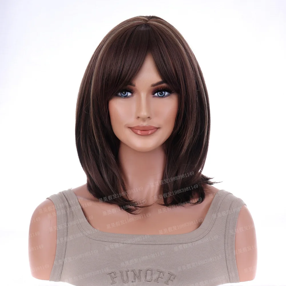 

Wig female short hair European and American style full head cover
