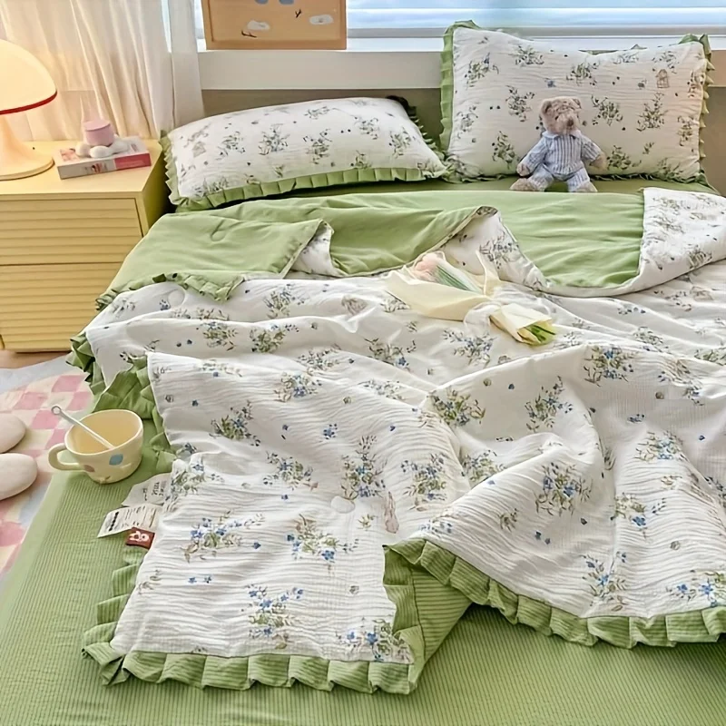 1pc Summer Cool Throw Blanket Thin Quilt Cool Feel Blanket Suitable For Spring And Summer Pillowcase Not Included