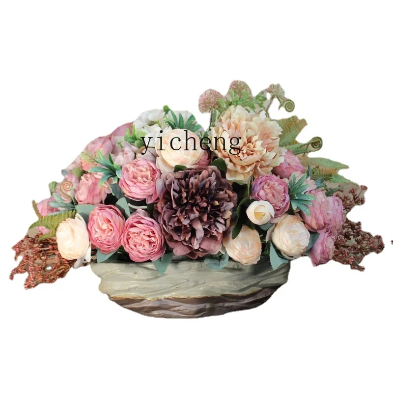 

Yy Light Luxury Artificial Flower Decoration Set Retro Ornamental Flower Silk Flower Home Decoration