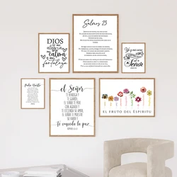 Spanish Bible Verse Quote Poster Verso De La Biblia Espanol Print Modern Scripture Wall Art Canvas Painting Christian Home Decor