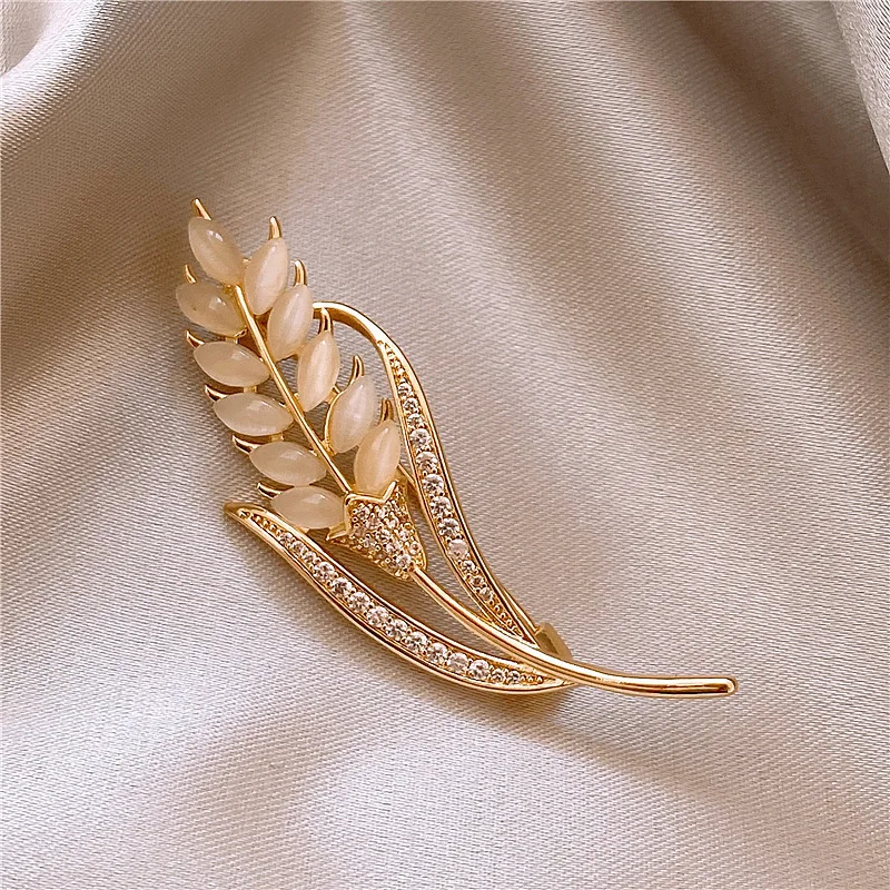 Wheat Spike Brooch High-end Exquisite Coat Sweater Pin Accessory New Trendy Elegant Brooch Decoration Versatile