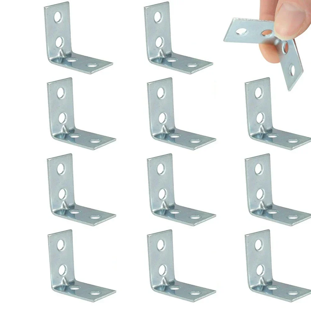 12pcs L-Shaped Corner Brackets Metal Corner Braces Drawer Shelf Wall Bracket Fixing Right Angle Corners Brace Furniture Hardware