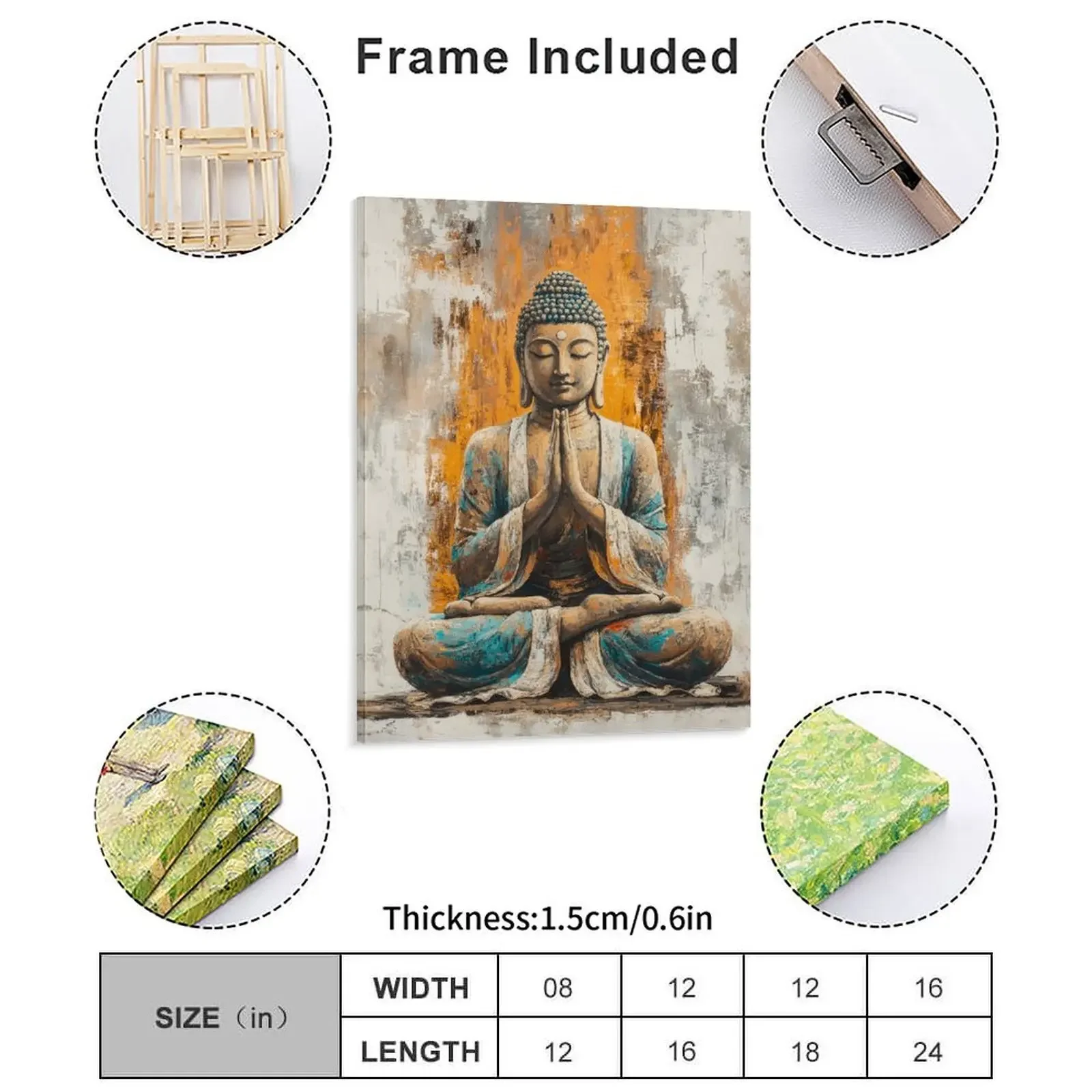 Buddha Meditation Painting Canvas Painting Create Custom Cave Cinema Rusty Framed Wall Paintings