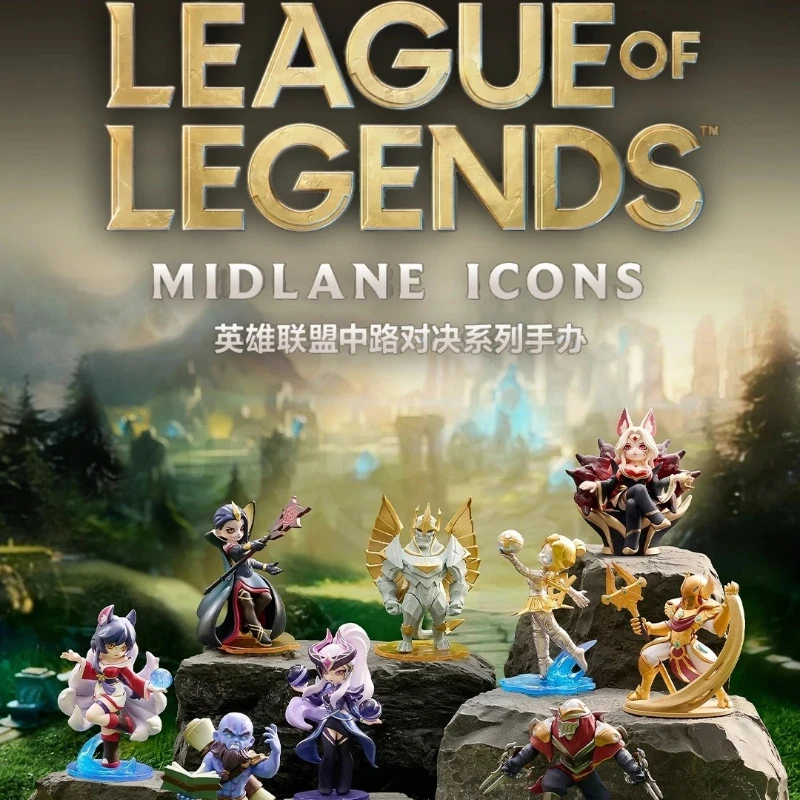 

Коллекционные игрушки-сюрпризы POPMART League of Legends: серия Mid Road Showdown, портативные фигурки в закрытых коробках с дизайном персонажей