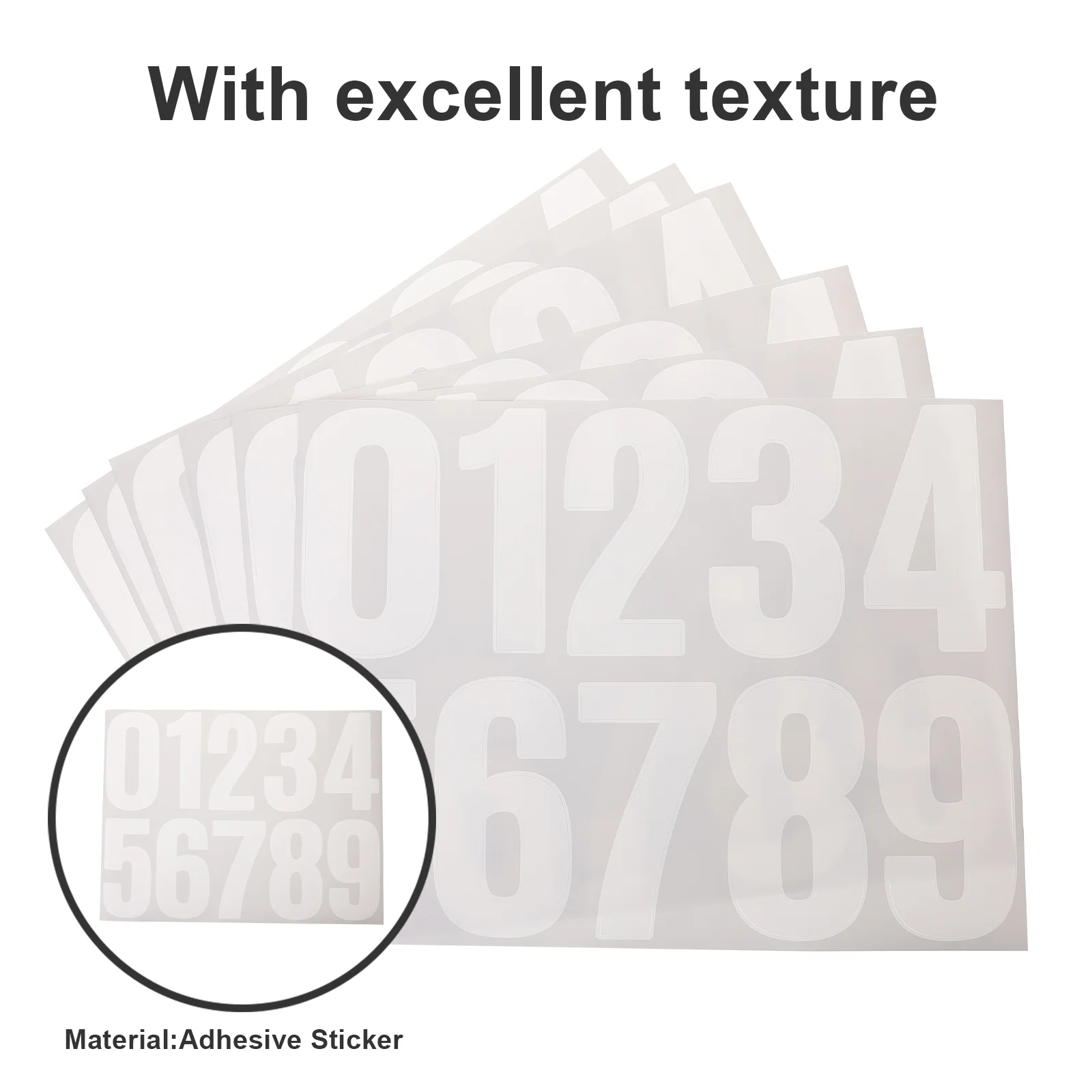 6 Sheets Water Proof DIY Number Stickers Address Numbers for Mailbox Reflective