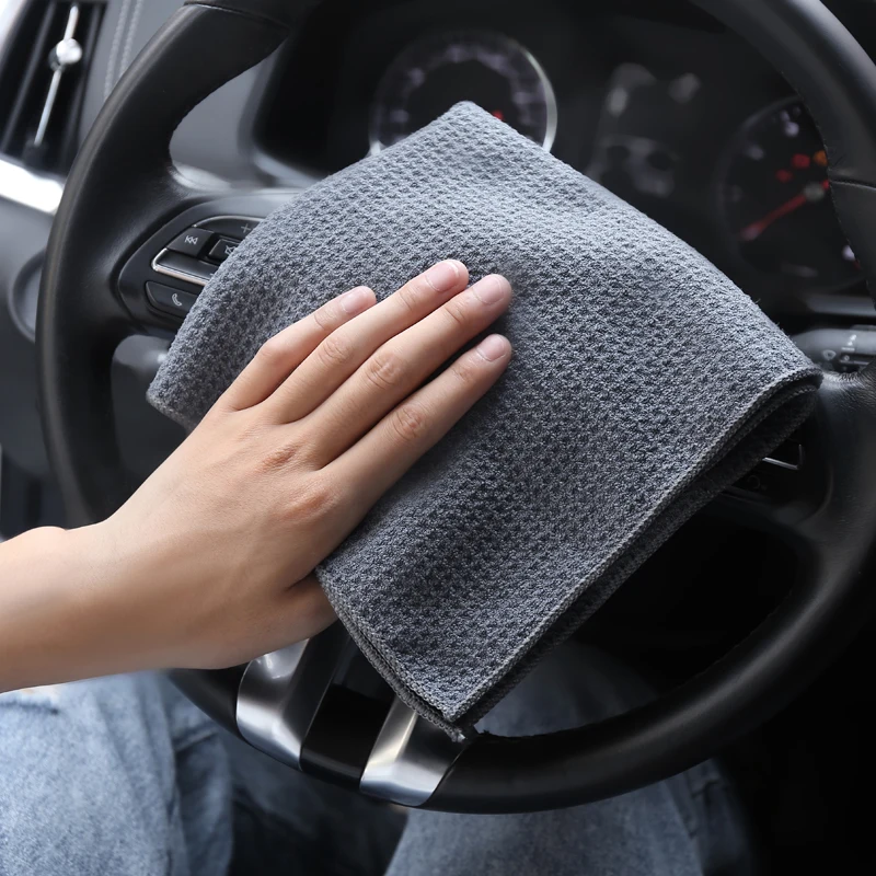 

1 Pcs Car Wash Towel Glass Cleaning Water Drying Microfiber Window Clean Wipe Auto Detailing Waffle Weave Towel 40*40cm