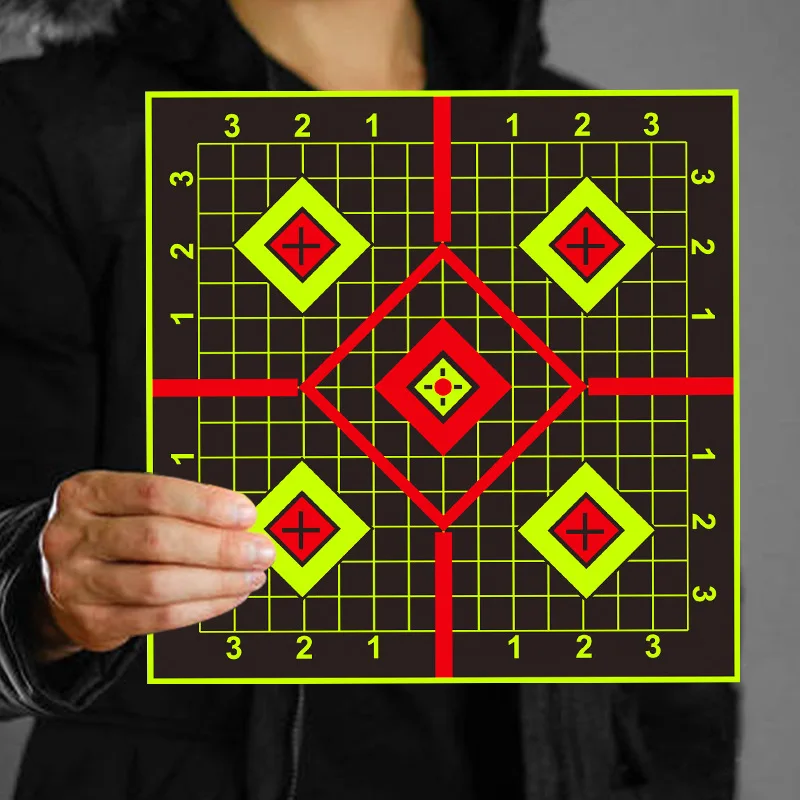 6/12 INCH Fluorescent Target Paper Gun Shooting Target Shooting Stickers Practice Reactive Sputtering Shooting Rifle Stickers