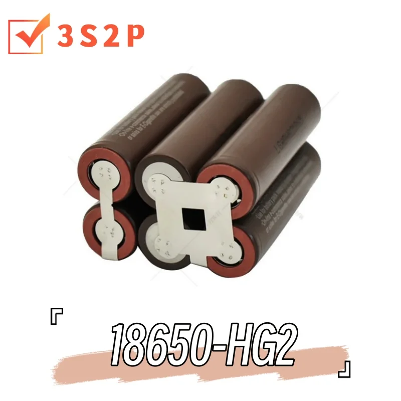 18650 HG2 NEW Battery Pack12.6V14.8V 18V 25.2V 29.6V 3000mAh 6000mAh 20A for Welding and Power Tools, 3S-6S Lithium Ion Battery