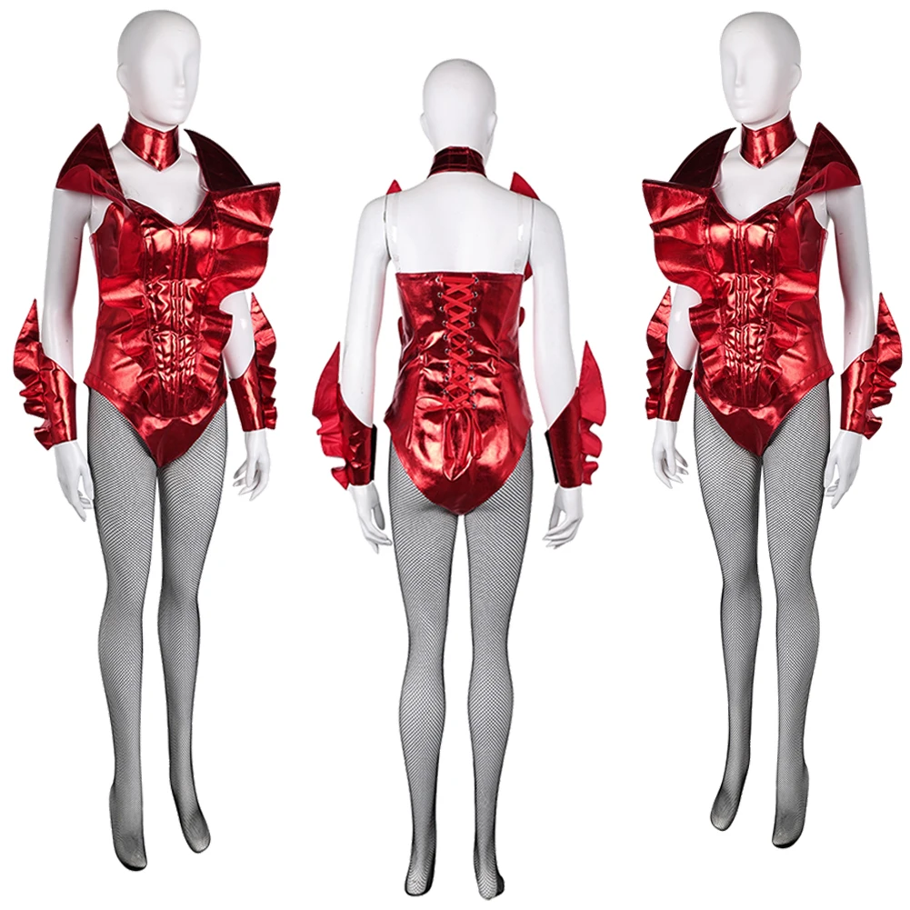 Fantasia Skye Riley Sexy Red Jumpsuit Clothing 2024 Movie Smile 2 Disfraz Costume Women Fantasy Halloween Carnival Party Clothes