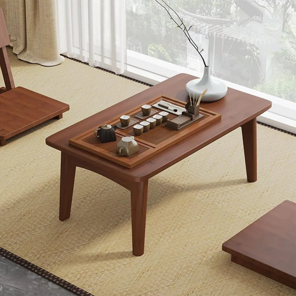 

Foldable Bamboo Small Table Folding Coffee Table Bedside Computer Desk No Assembly Required Suitable for Bay Window Tatami Tea R