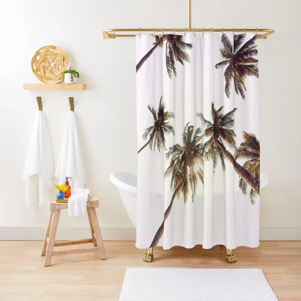 

Palm Trees Shower Curtain Waterproof Shower And Anti-Mold Bathroom For Shower Bathroom Decor For Bathrooms Curtain