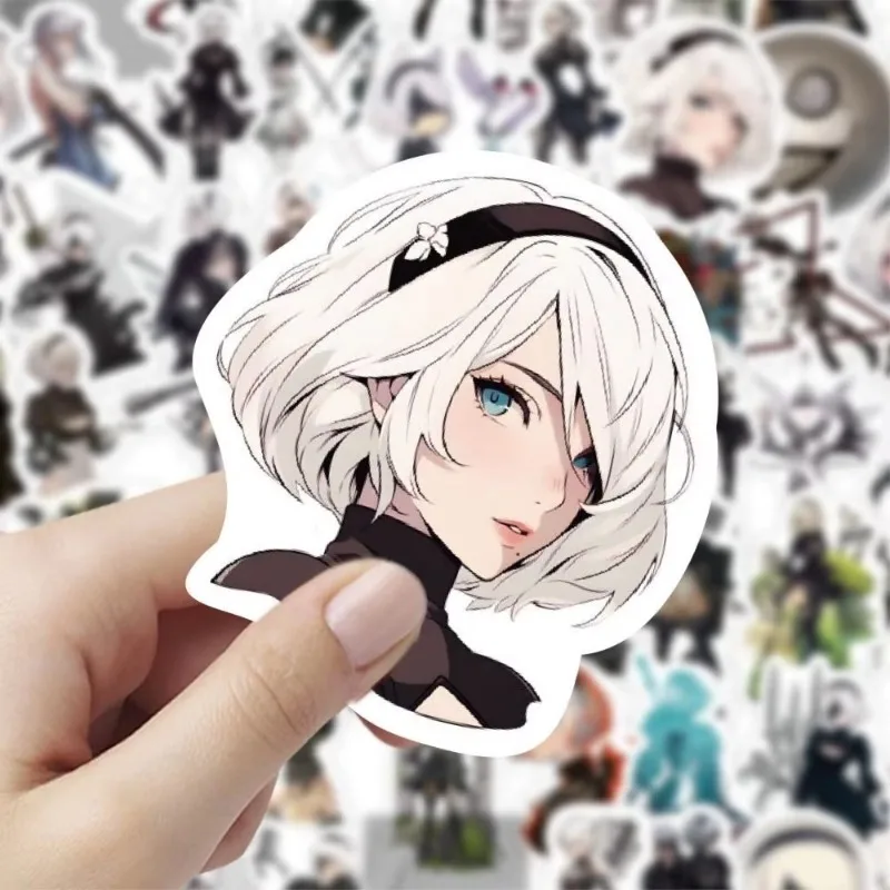 60Pcs/Set Anime NieR Mechanical Era Graffiti Stickers Cartoon Characters Phone Laptop Handbook Skateboard DIY Sticker Decal Toy