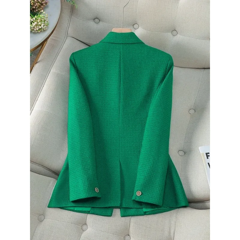 Women's Formal Blazer Ladies Orange Green Black Autumn Winter Female Long Sleeve Single Button Business Work Wear Jacket Coat