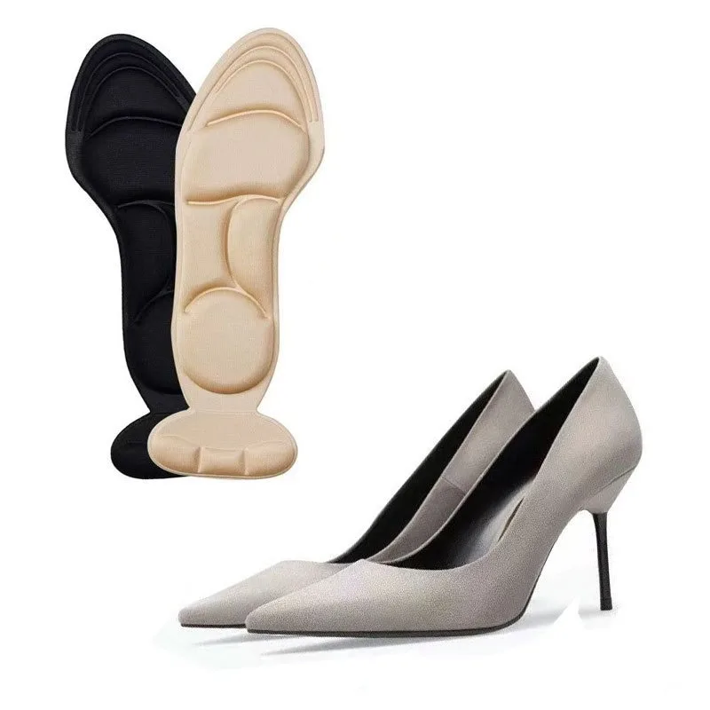 2-in-1 Heel Insole with Size Reduction Tool To Prevent Slipping Half Size Heel Insole To Absorb Sweat and Prevent Odor