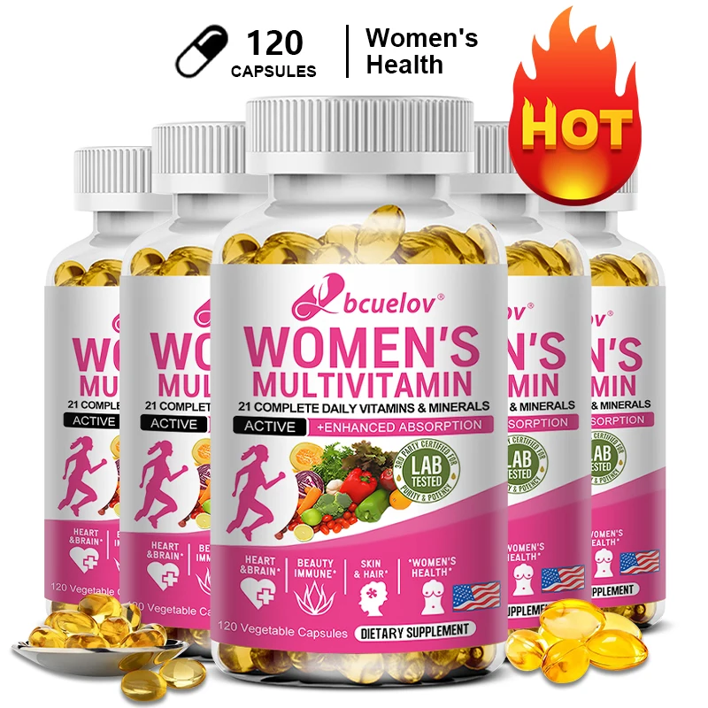 Women\'s Health Supplement with 21 Complete Vitamins and Minerals for Immune Health, Thick Hair and Beautiful Skin Support