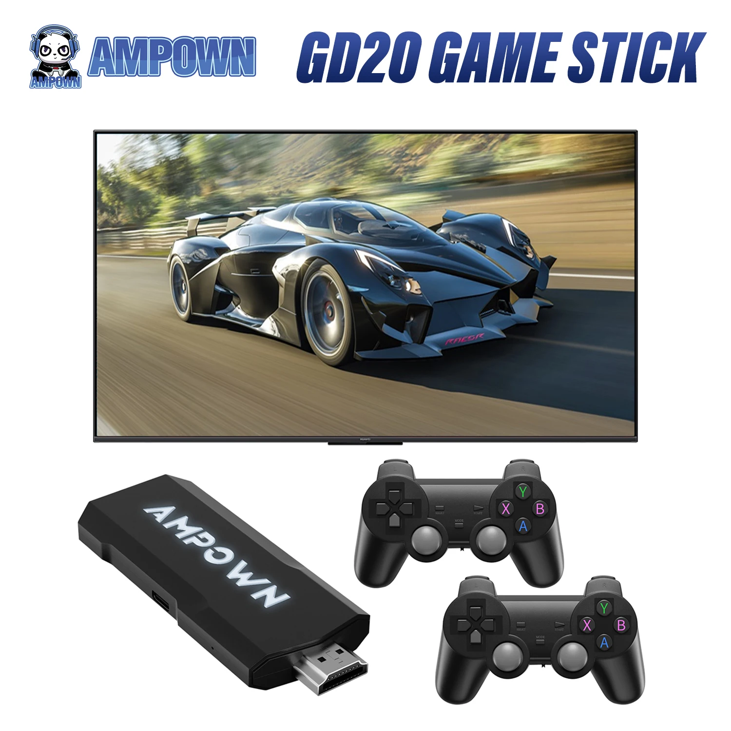 AMPOWN GD20 Game Console 4K 60fps HDMI Low Latency Output GD10 Ultra GD20 TV Game Stick Portable Retro Home Console 50K Games