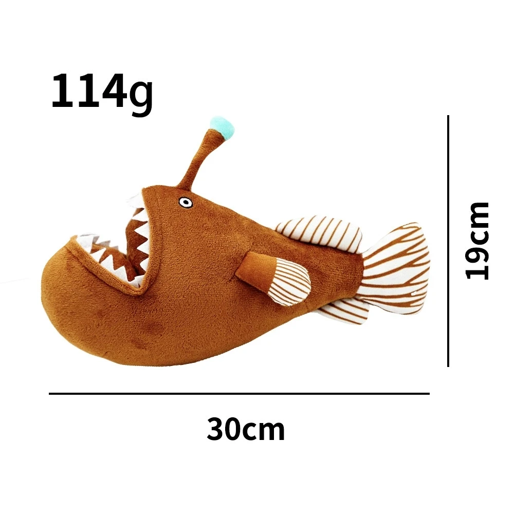 Nouveau produit de 19cm Melanocetus johnsonii diable poisson lanterne poisson en peluche animal en peluche peluche boîte aveugle cadeau d'anniversaire