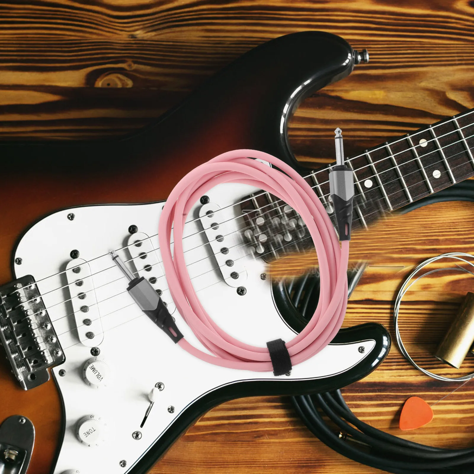 Cavo per Strumenti Musicali da 3 Metri con Riduzione del Rumore, Cavo Patch per Chitarra Elettrica e Basso, Connettore da 6,5mm per Registrazione dal Vivo