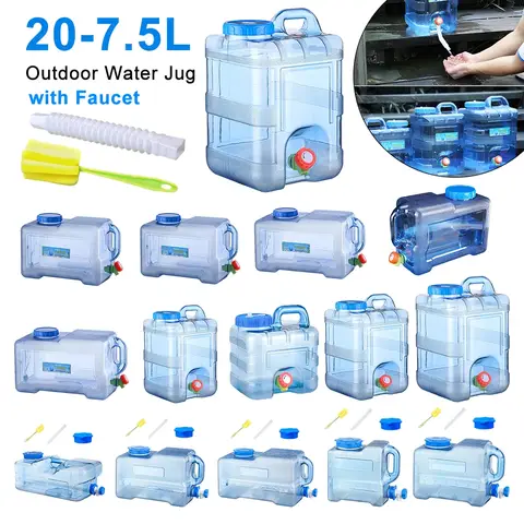 20-7.5L Camping Bucket Water Storage Carrier Large Capacity Water Tank with Tap Food Grade Water Container for Picnic Hiking