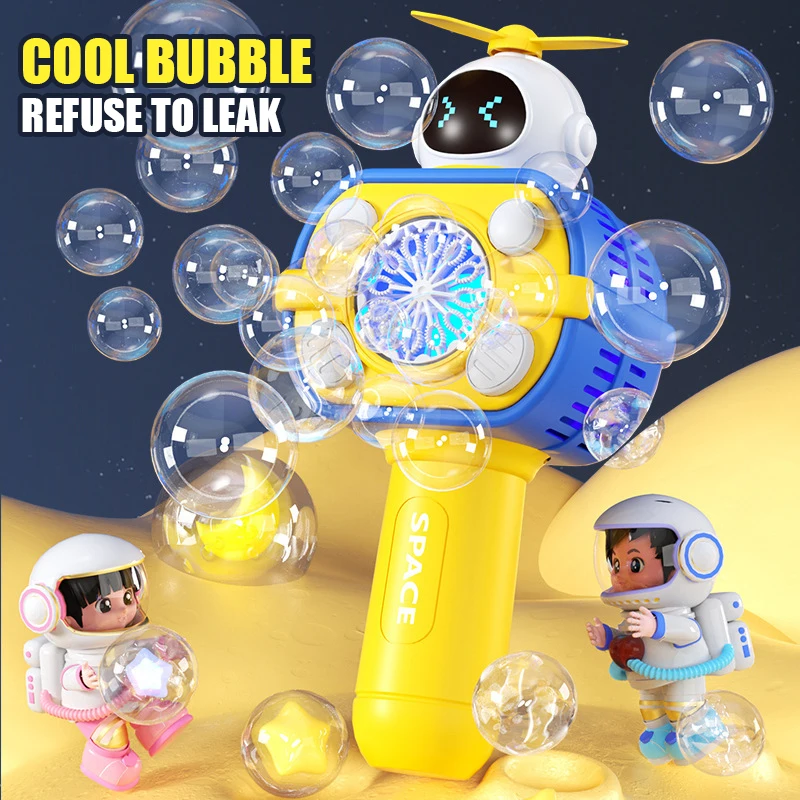 Space Electric Bubble Gun giocattolo per bambini macchina per bolle completamente automatica produttori portatili soffiatore di sapone regalo per bambini giochi all'aperto per feste