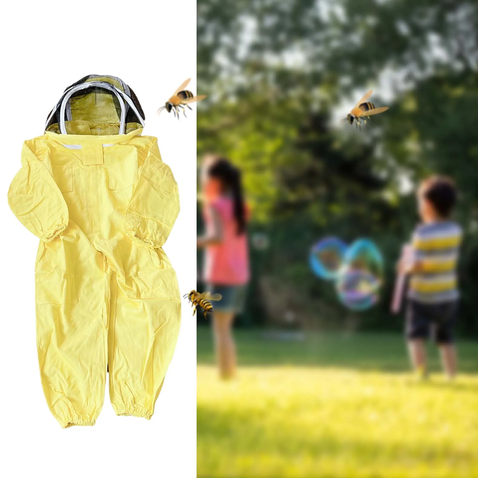 Beekeeping Protective Suit Jumpsuit Beekeeper Jacket Clothing for Kids Adult Full Body Anti Bee Suit Beekeeping Clothes Cotton