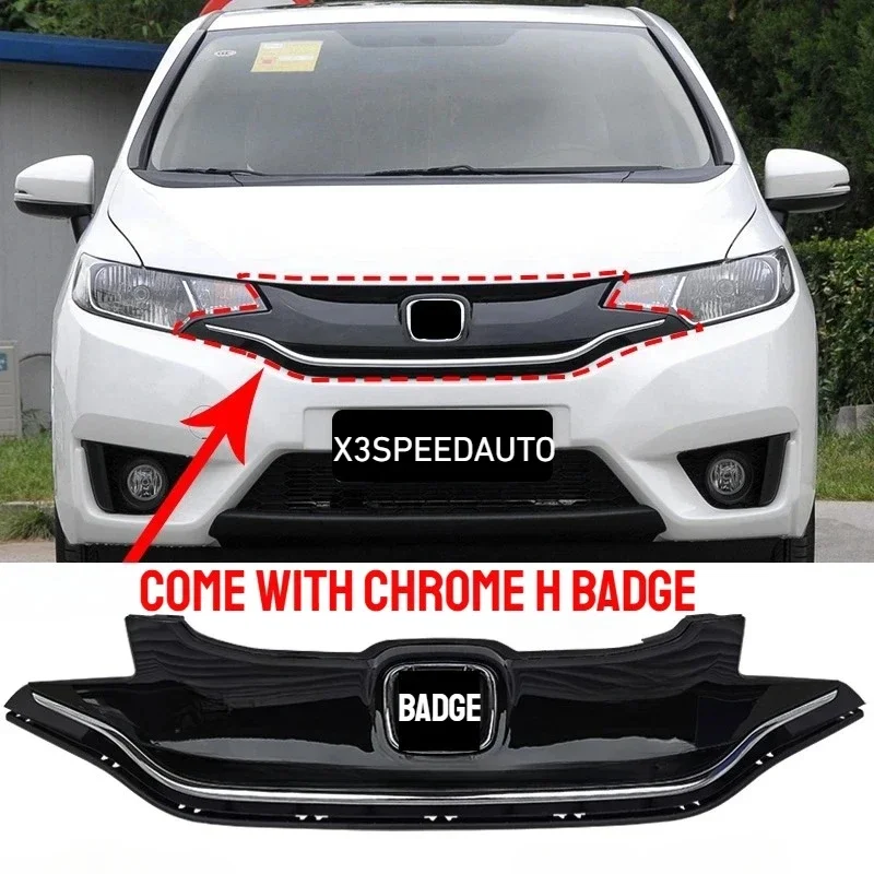 Fit For Honda 2014-2016 MK3 2017-2019 Mk4 Jazz/Fit Grill Racing Grills Modication Upgrade Replacement Front bumper Parts image 3