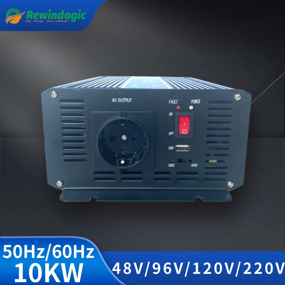 10000W Power Converter DC 48V 96V 120V to AC 220V 230V 240V Pure Sine Wave 50Hz 60Hz Off Grid Inverter For Solar Wind Power