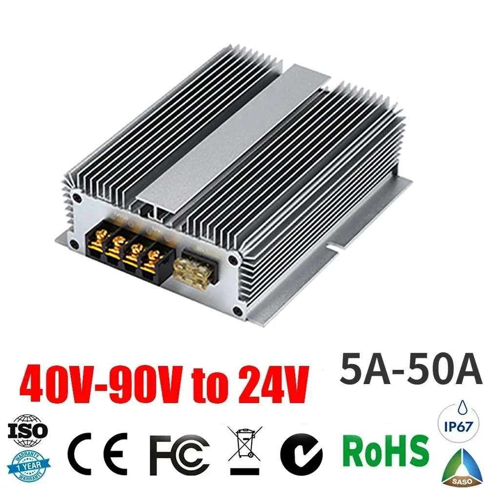 40V-90V to 24V 5A-50A DC Boost Module Stabilizer Voltage Regulator Step Down Converter 72V 60V 48V to 24V