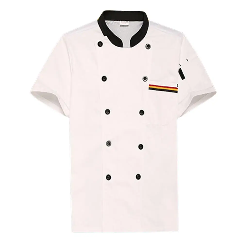 Ropa de trabajo de Chef, Camisa larga corta, pastelería, uniforme de cocina para hombres y mujeres