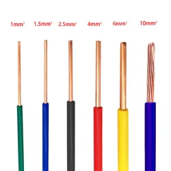 BV Electric Cable 17 15 13 11 9 7Awg 1Meter Single Core Hard Wire Home Improvement Wire PVC Sheathed Copper Cable
