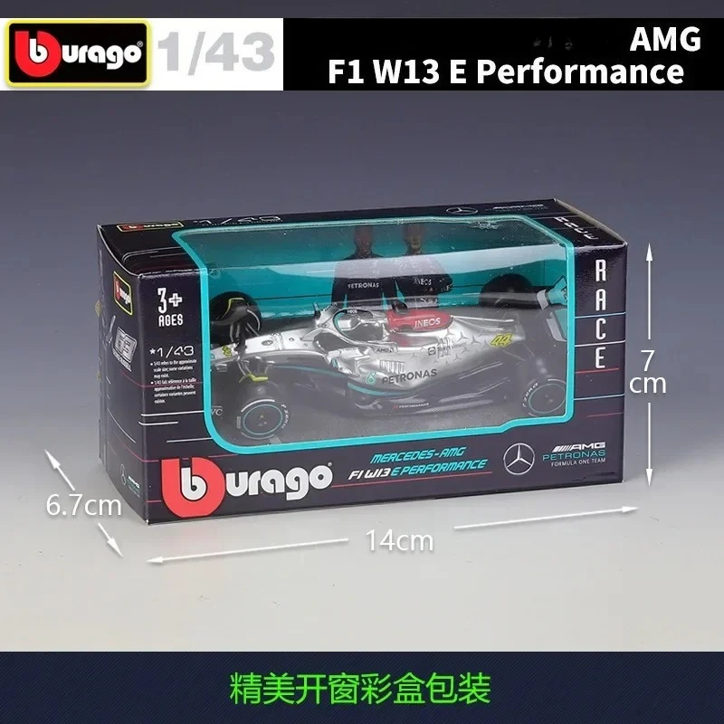 Bburago 1:43 F1 Amg Team 2022 W13e W13 E # 44 # 63 سباق السيارات محاكاة سبيكة لعبة مجسمة دييكاست سبيكة نموذج سيارة تحصيل