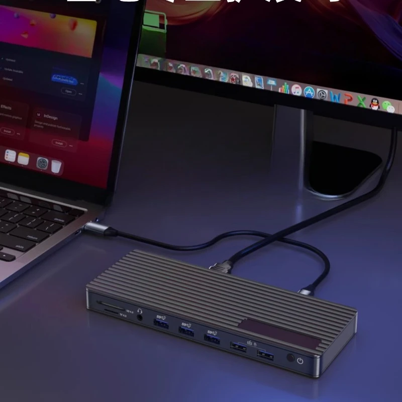 The docking station is suitable for notebook 2.5G network port expansion dual display.