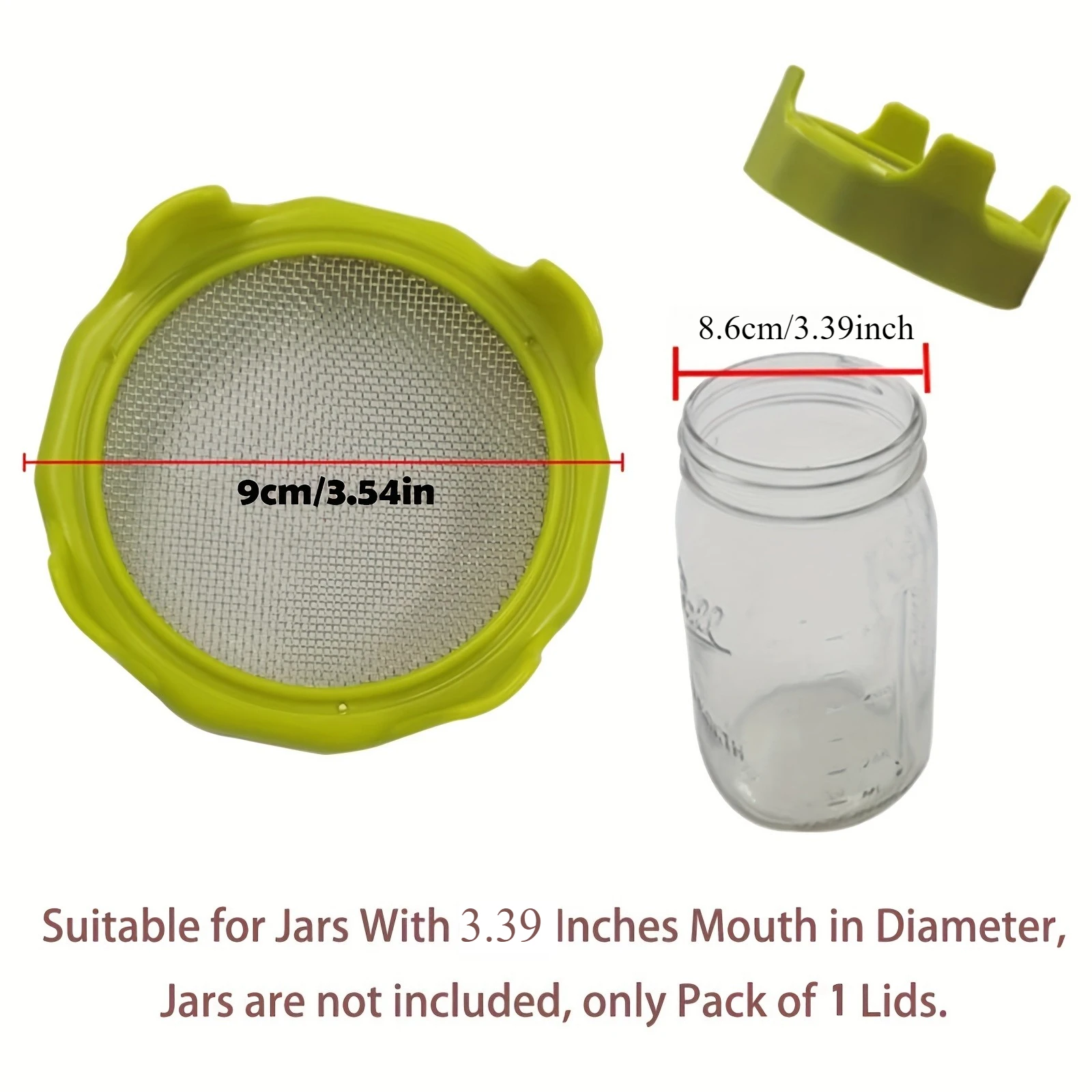 1Pcs Plastic Sprouting Lid Mesh Sprout Cover Seed Crop Germination Vegetable Plastic Sealing Ring Lid for Mason Jar