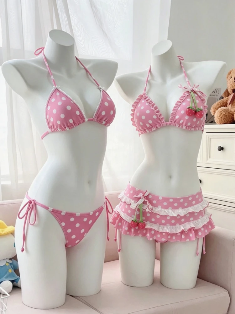 Summer Women Casual Polka Dot Printed Push Up Bikini Set High Waist Two Piece Swimwear Quick Dry Beach Bathing Suit Party Outfit